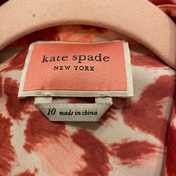 Kate Spade pink leopard print long sleeve dress, size 10 - Picture 2 of 4